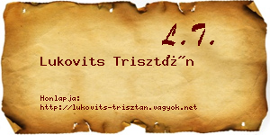 Lukovits Trisztán névjegykártya